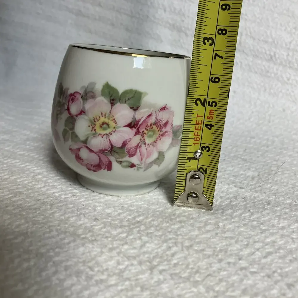 Pink Floral Sugar Creamer Set Gold Rimmed Schumann Arzberg Germany Vintage